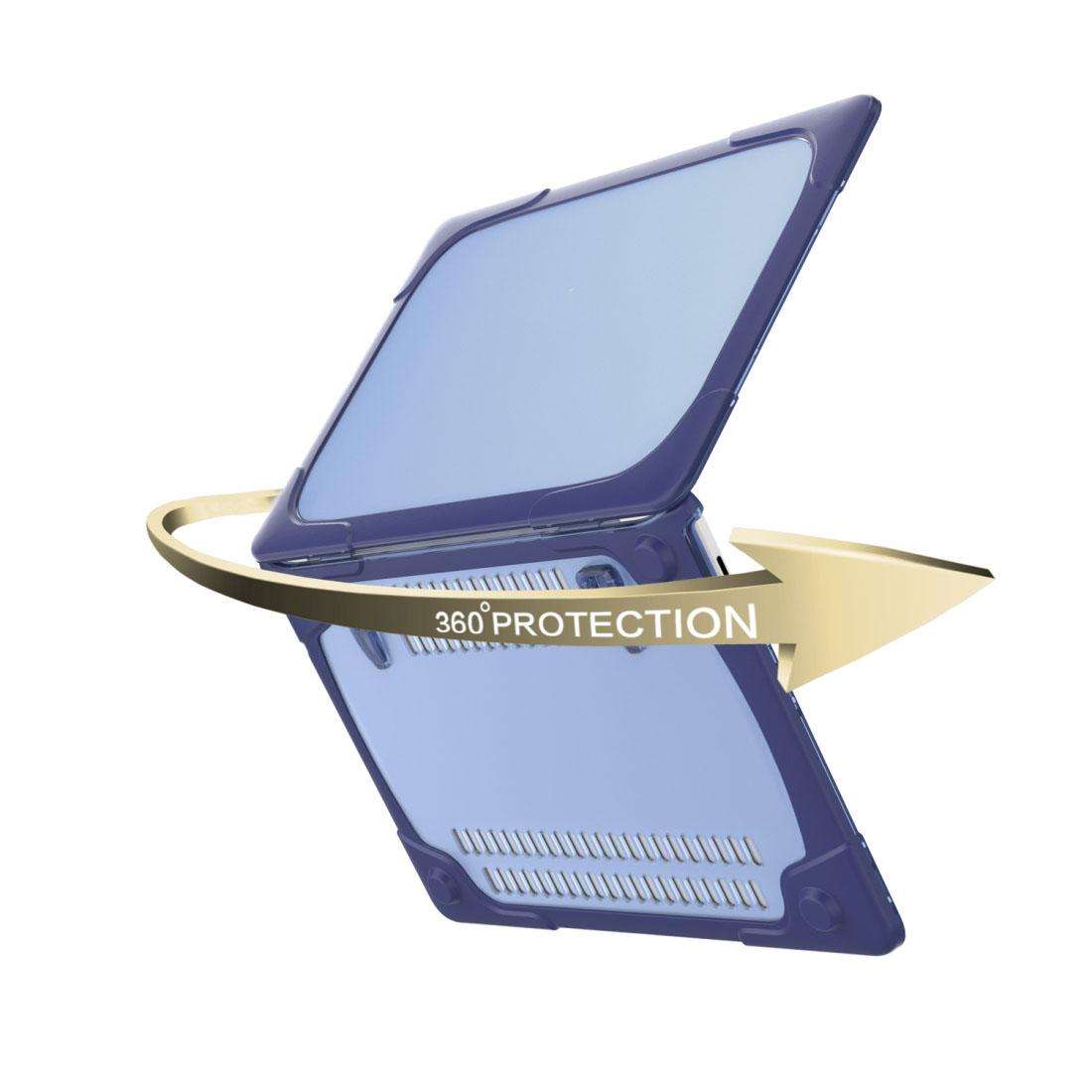 For Macbook Pro 13.3 inch (A1708) & with Touchbar (A1706) Laptop TPU + PC Folding ... (Dark Blue)
