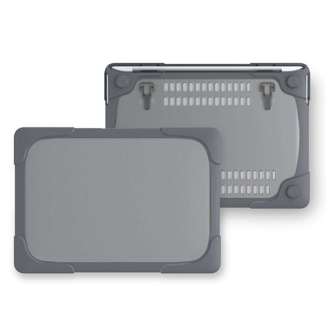 For Macbook Pro 13.3 inch (A1708) & with Touchbar (A1706) Laptop TPU + PC Folding Shock ... (Grey)
