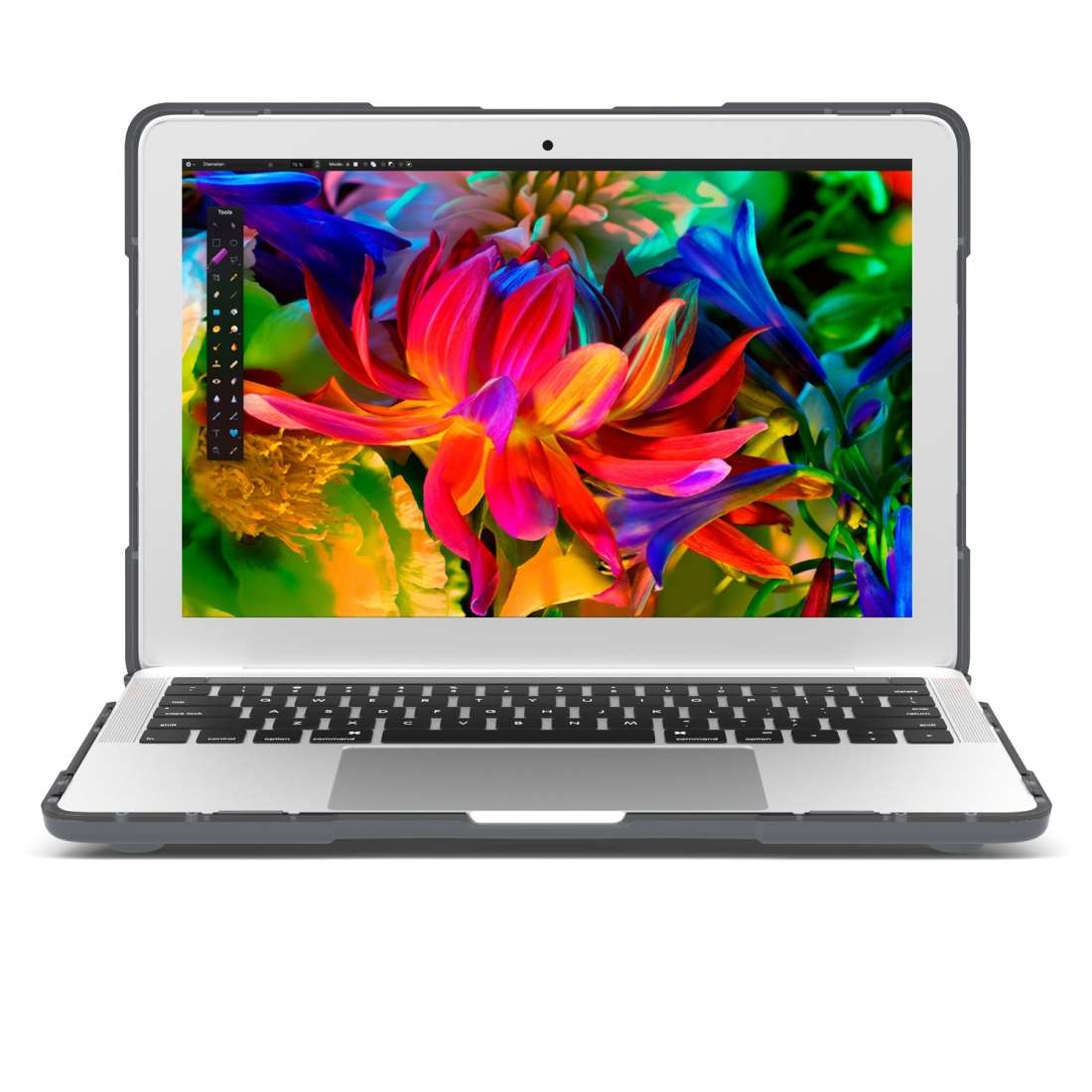 For Macbook Pro 13.3 inch (A1708) & with Touchbar (A1706) Laptop TPU + PC Folding Shock ... (Grey)
