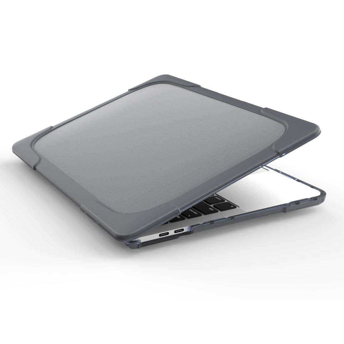 For Macbook Pro 13.3 inch (A1708) & with Touchbar (A1706) Laptop TPU + PC Folding Shock ... (Grey)