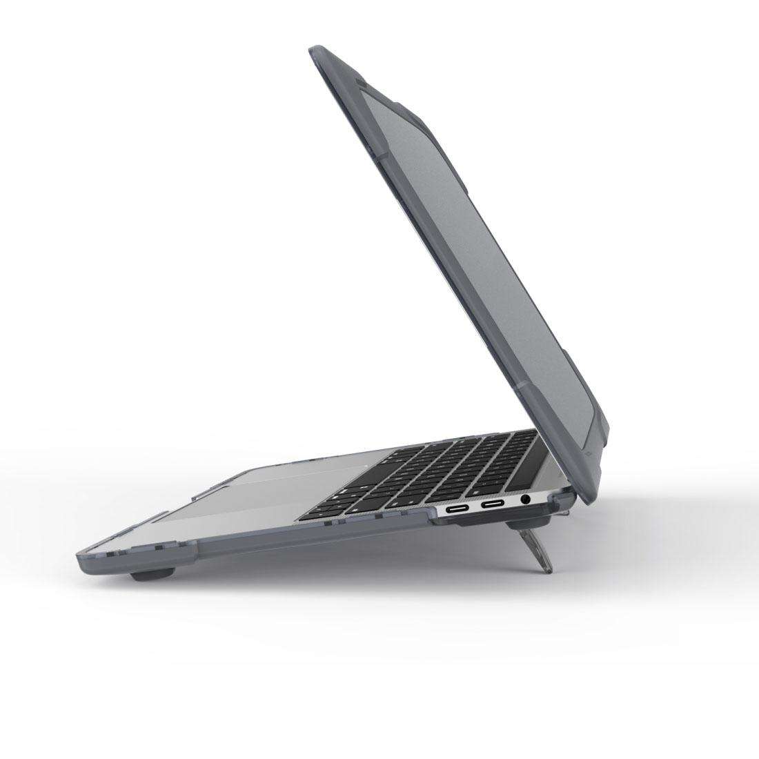 For Macbook Pro 13.3 inch (A1708) & with Touchbar (A1706) Laptop TPU + PC Folding Shock ... (Grey)