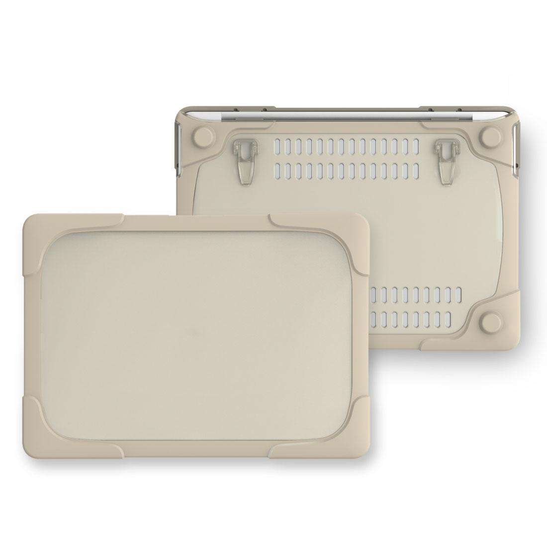 For Macbook Pro 13.3 inch (A1708) & with Touchbar (A1706) Laptop TPU + PC Folding Shoc ... (Khaki)