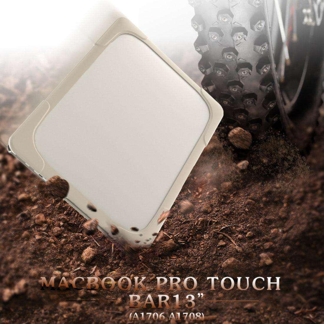 For Macbook Pro 13.3 inch (A1708) & with Touchbar (A1706) Laptop TPU + PC Folding Shoc ... (Khaki)