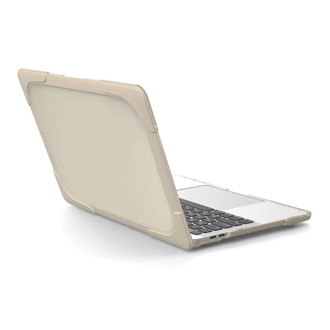 For Macbook Pro 13.3 inch (A1708) & with Touchbar (A1706) Laptop TPU + PC Folding Shoc ... (Khaki)