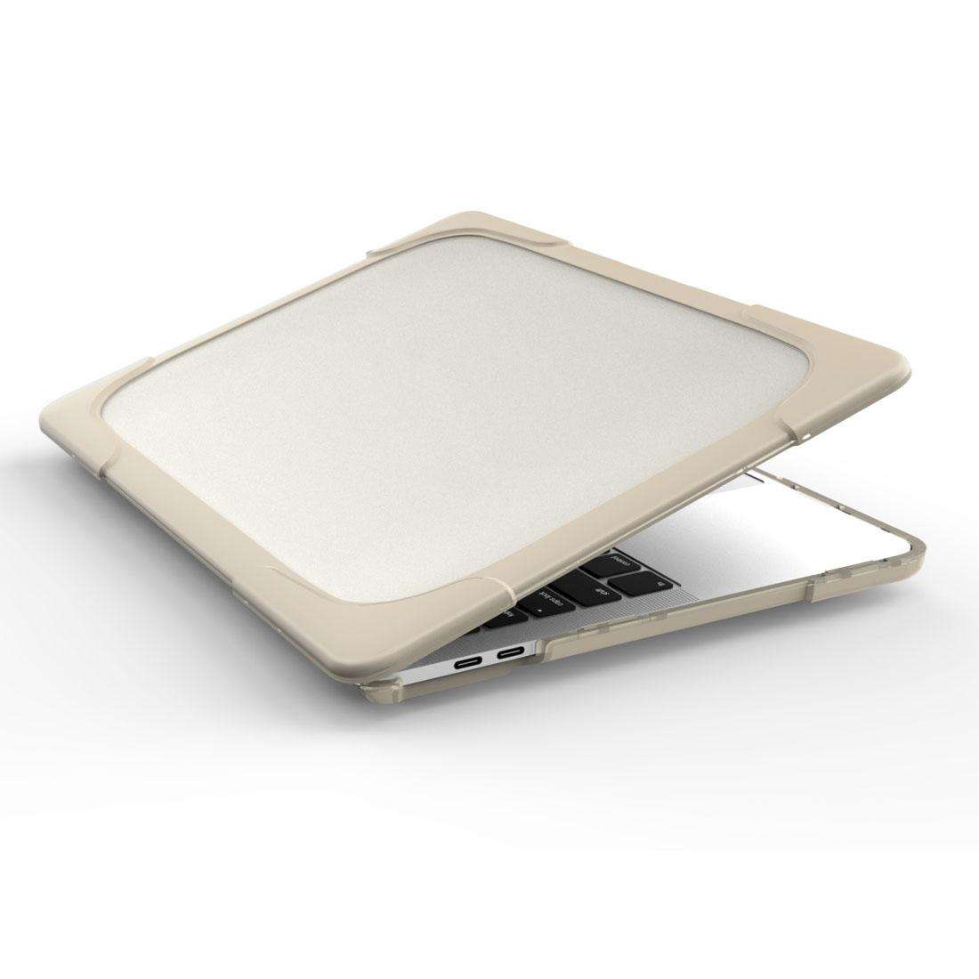 For Macbook Pro 13.3 inch (A1708) & with Touchbar (A1706) Laptop TPU + PC Folding Shoc ... (Khaki)