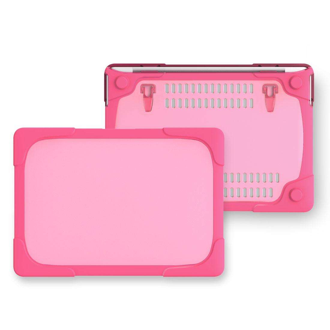 For Macbook Pro 13.3 inch (A1708) & with Touchbar (A1706) Laptop TPU + PC Folding Sh ... (Magenta)