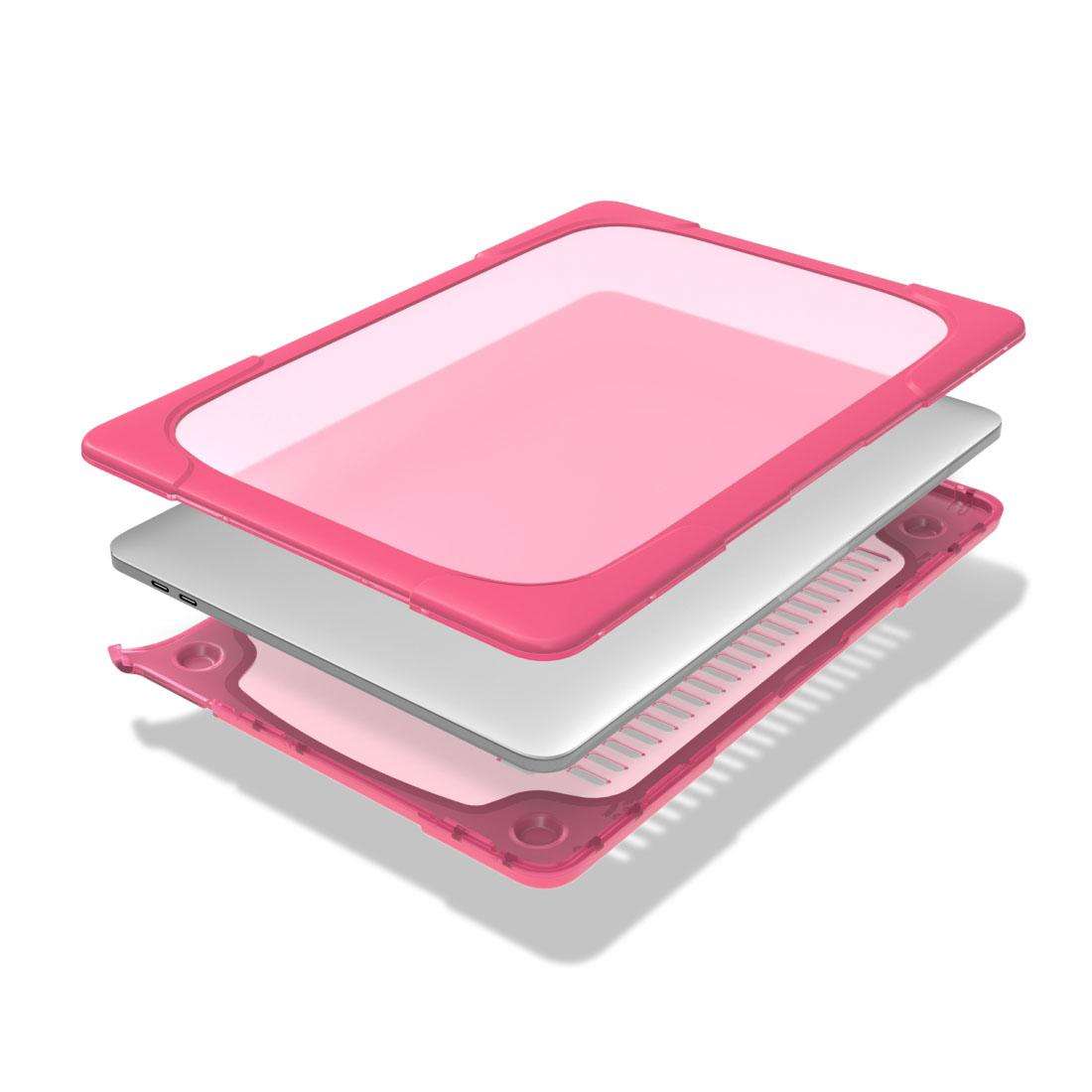 For Macbook Pro 13.3 inch (A1708) & with Touchbar (A1706) Laptop TPU + PC Folding Sh ... (Magenta)