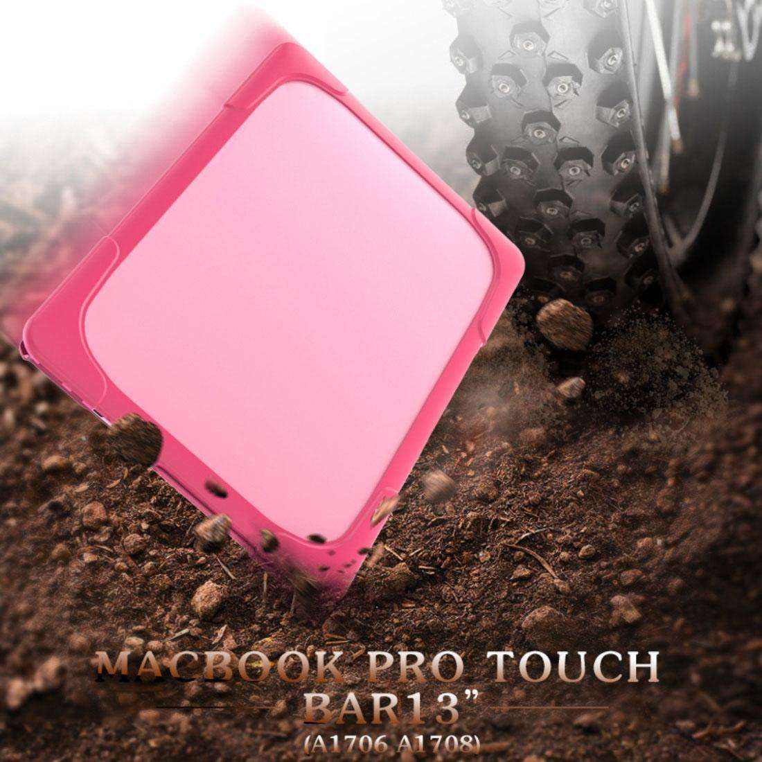 For Macbook Pro 13.3 inch (A1708) & with Touchbar (A1706) Laptop TPU + PC Folding Sh ... (Magenta)