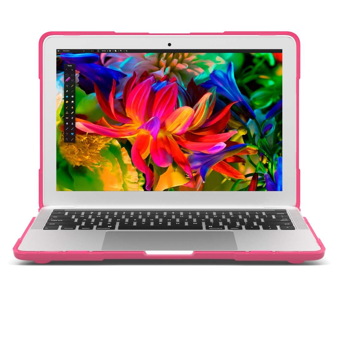 For Macbook Pro 13.3 inch (A1708) & with Touchbar (A1706) Laptop TPU + PC Folding Sh ... (Magenta)