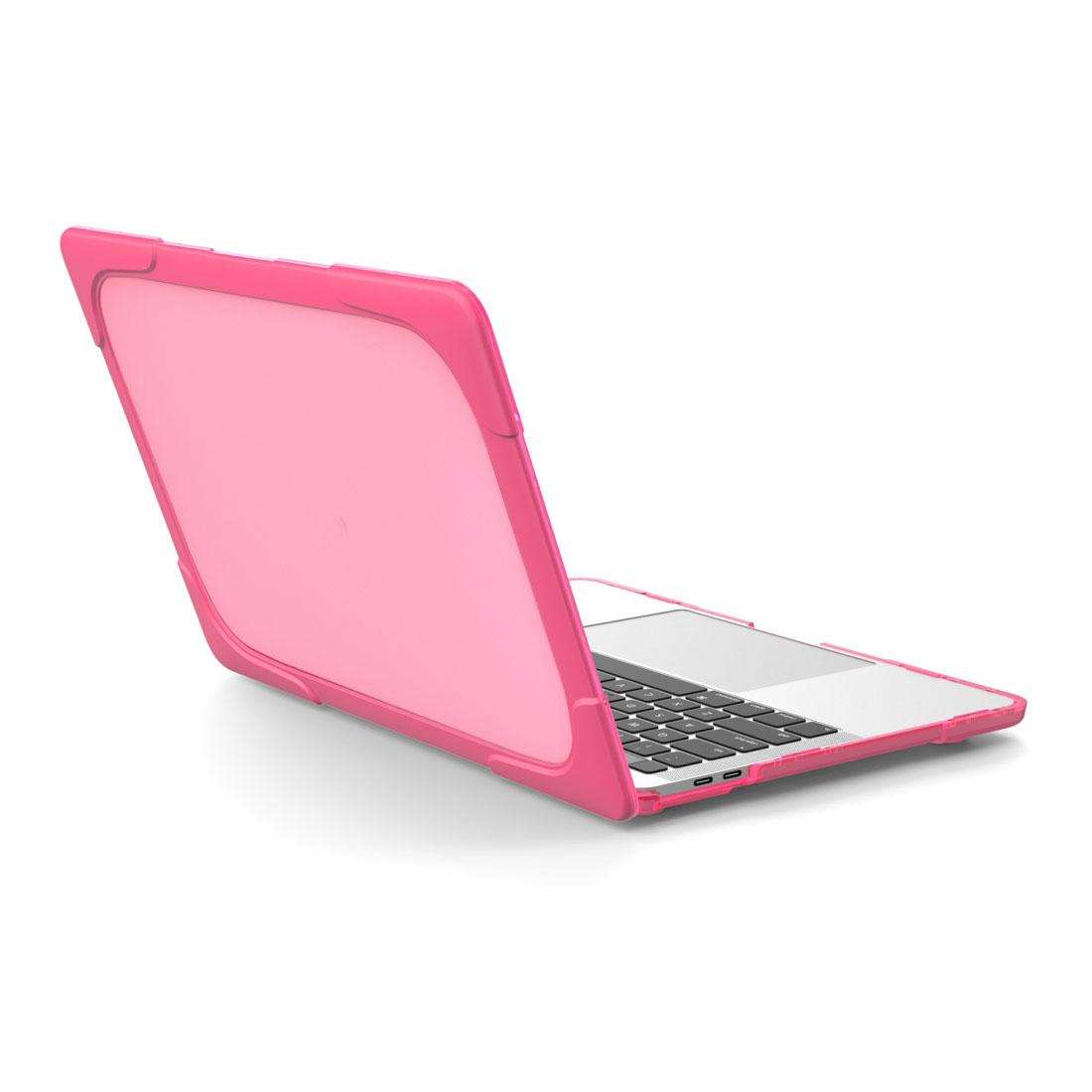 For Macbook Pro 13.3 inch (A1708) & with Touchbar (A1706) Laptop TPU + PC Folding Sh ... (Magenta)