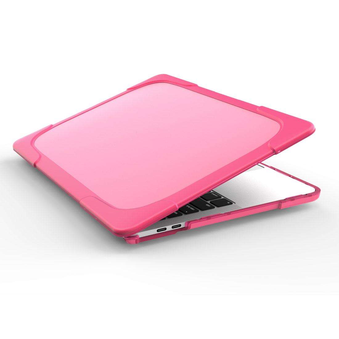 For Macbook Pro 13.3 inch (A1708) & with Touchbar (A1706) Laptop TPU + PC Folding Sh ... (Magenta)