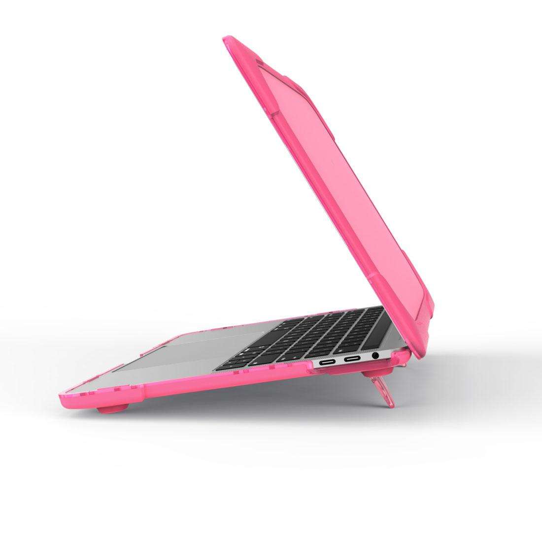 For Macbook Pro 13.3 inch (A1708) & with Touchbar (A1706) Laptop TPU + PC Folding Sh ... (Magenta)