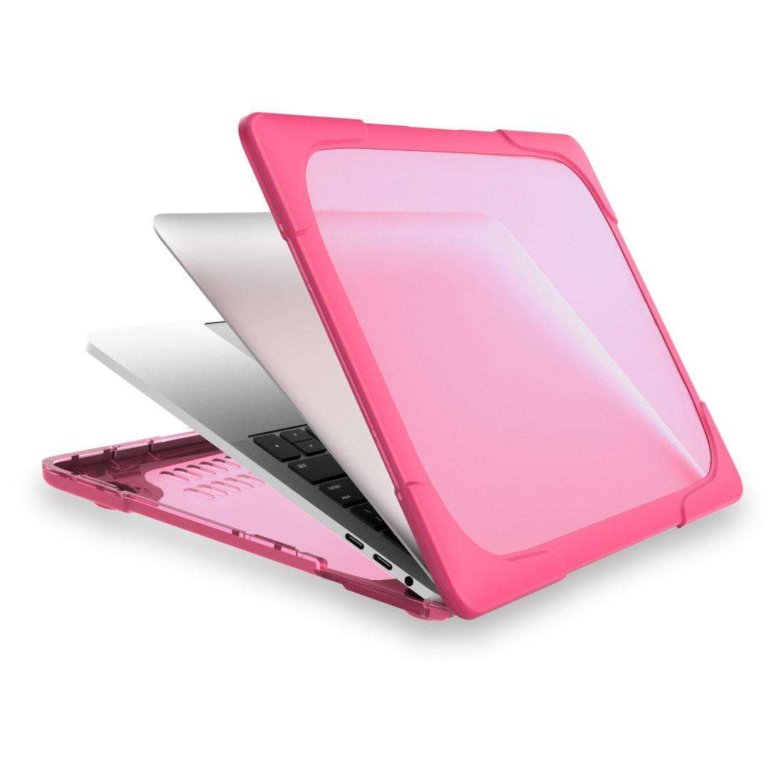 For Macbook Pro 13.3 inch (A1708) & with Touchbar (A1706) Laptop TPU + PC Folding Sh ... (Magenta)