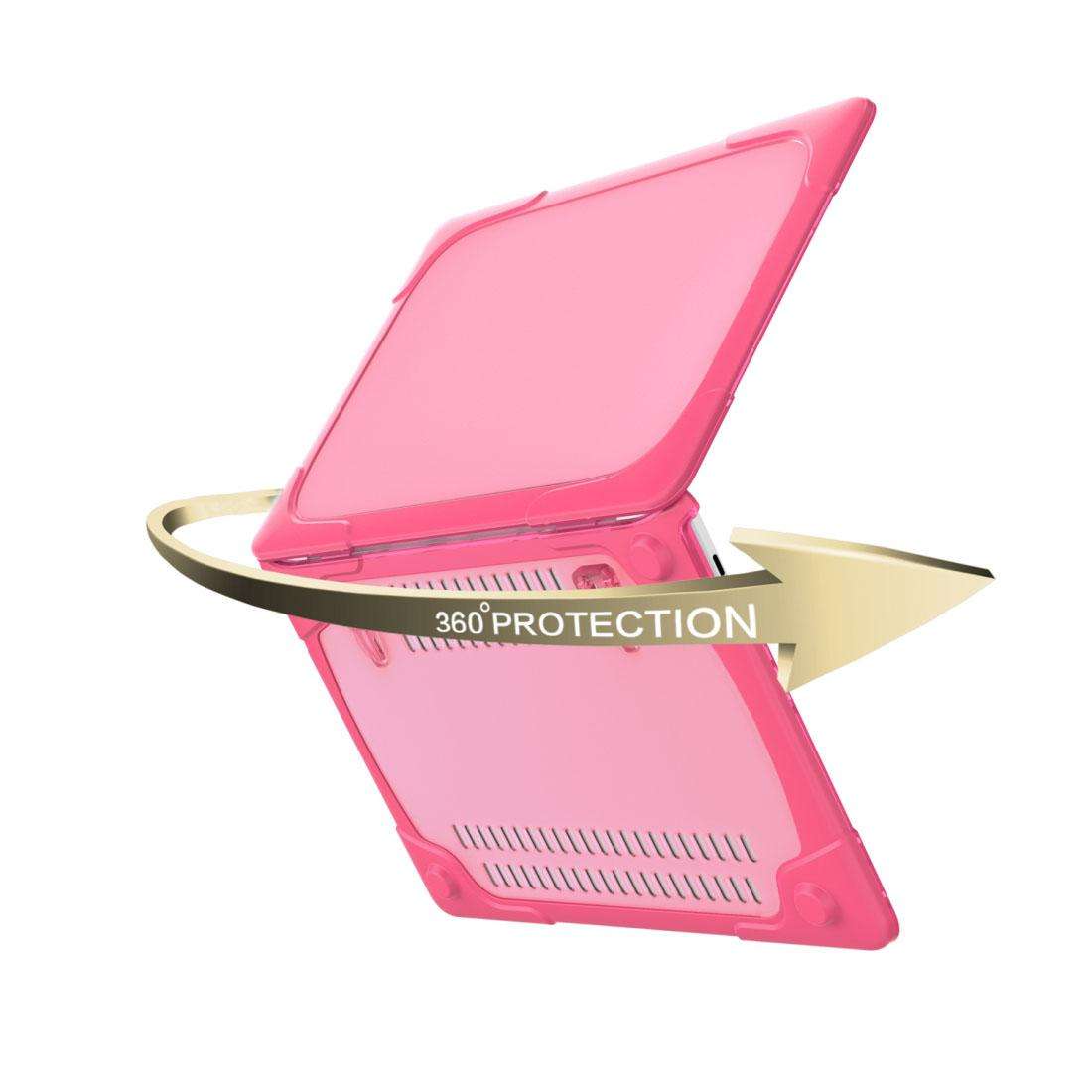 For Macbook Pro 13.3 inch (A1708) & with Touchbar (A1706) Laptop TPU + PC Folding Sh ... (Magenta)