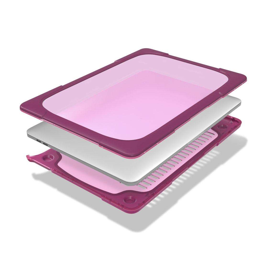 For Macbook Pro 13.3 inch (A1708) & with Touchbar (A1706) Laptop TPU + PC Folding Sho ... (Purple)