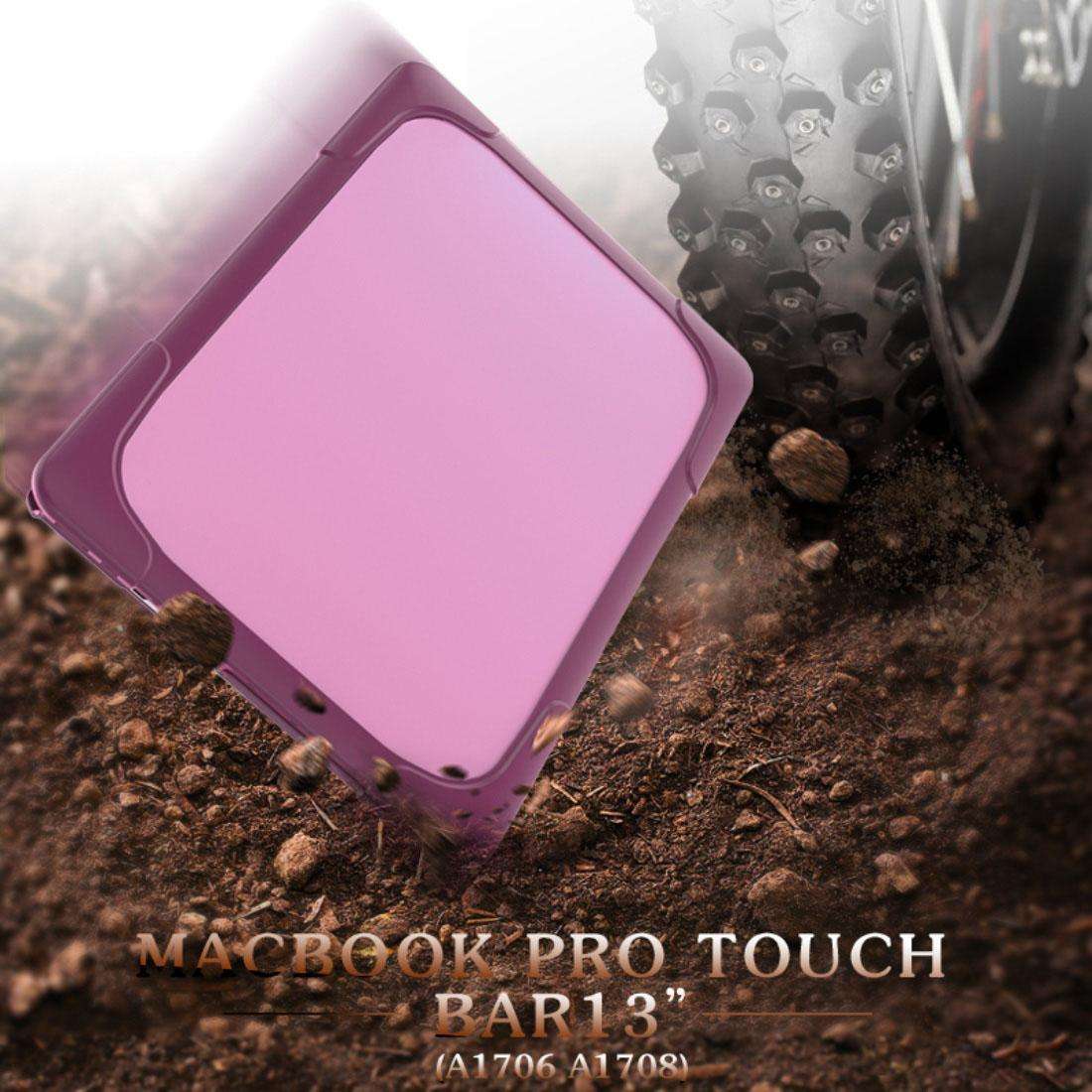 For Macbook Pro 13.3 inch (A1708) & with Touchbar (A1706) Laptop TPU + PC Folding Sho ... (Purple)