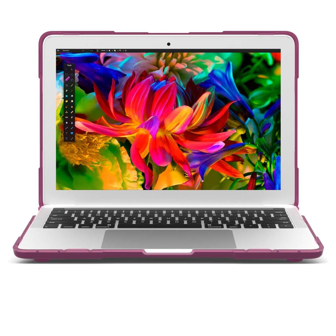 For Macbook Pro 13.3 inch (A1708) & with Touchbar (A1706) Laptop TPU + PC Folding Sho ... (Purple)