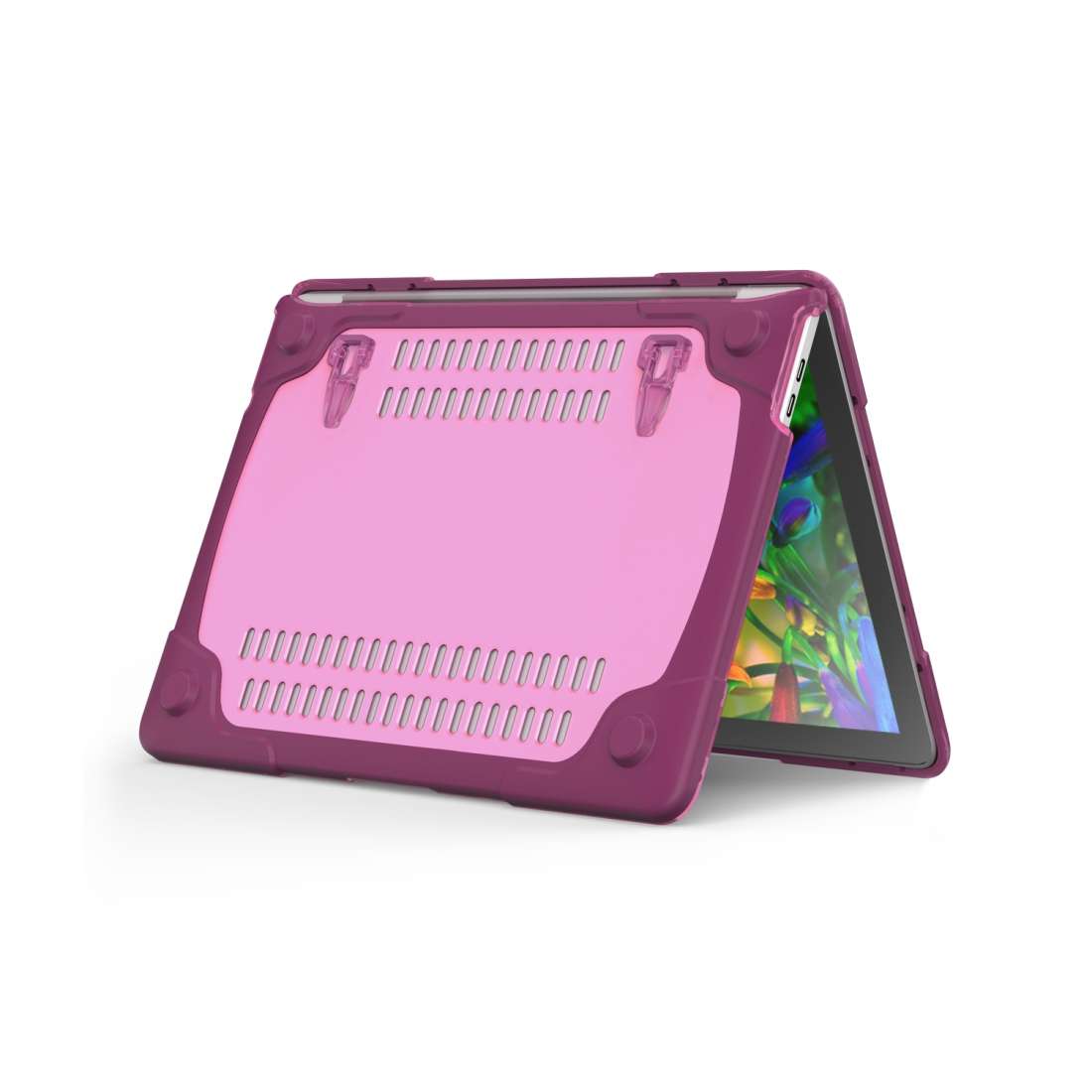 For Macbook Pro 13.3 inch (A1708) & with Touchbar (A1706) Laptop TPU + PC Folding Sho ... (Purple)