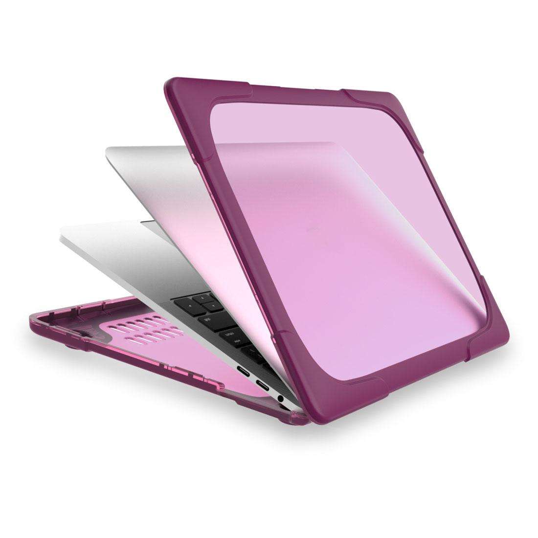 For Macbook Pro 13.3 inch (A1708) & with Touchbar (A1706) Laptop TPU + PC Folding Sho ... (Purple)