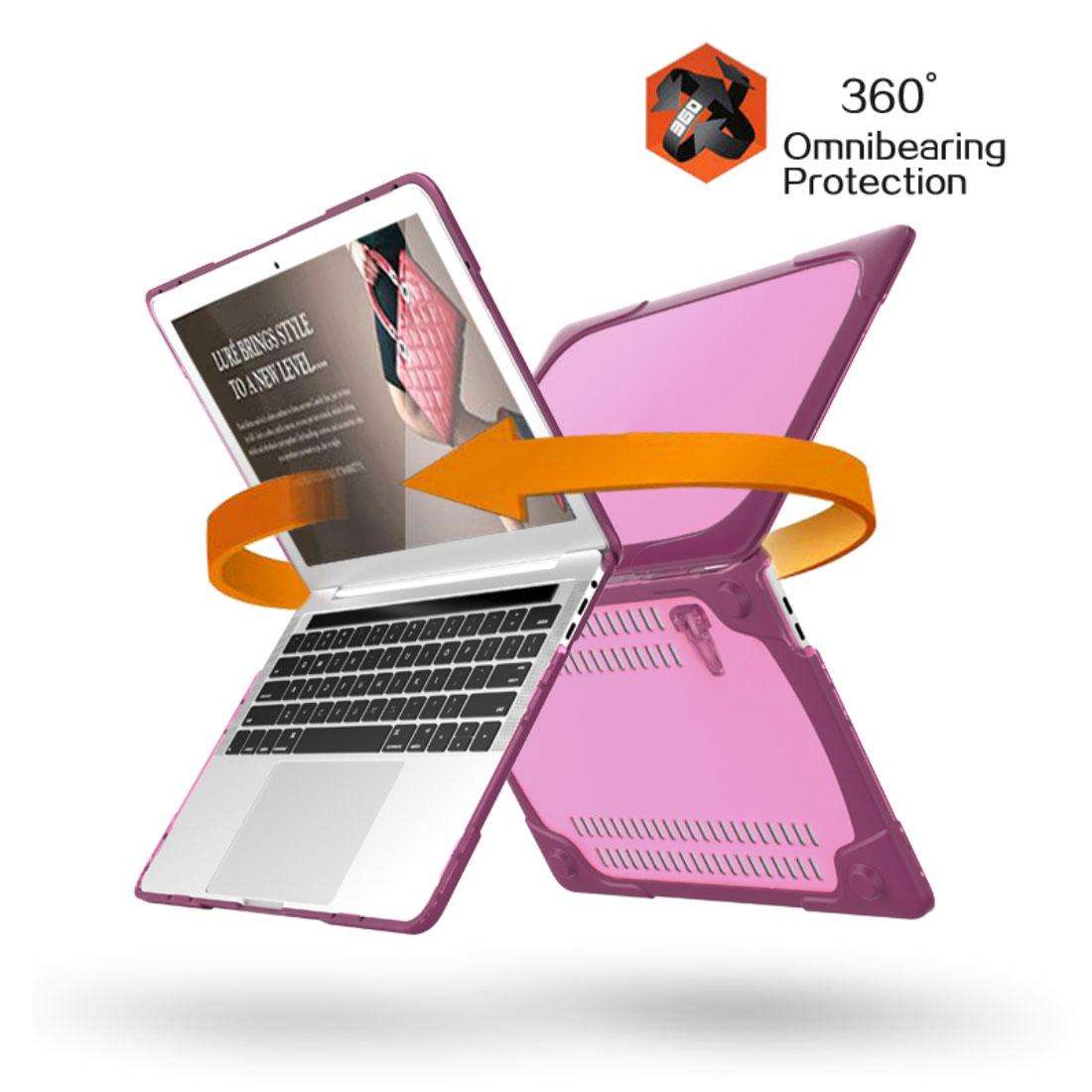 For Macbook Pro 13.3 inch (A1708) & with Touchbar (A1706) Laptop TPU + PC Folding Sho ... (Purple)