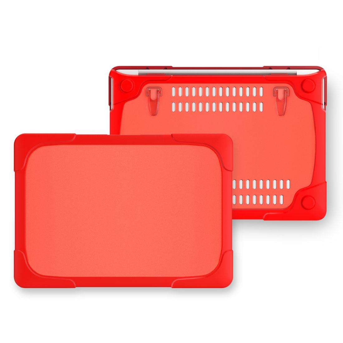 For Macbook Pro 13.3 inch (A1708) & with Touchbar (A1706) Laptop TPU + PC Folding Shockp ... (Red)