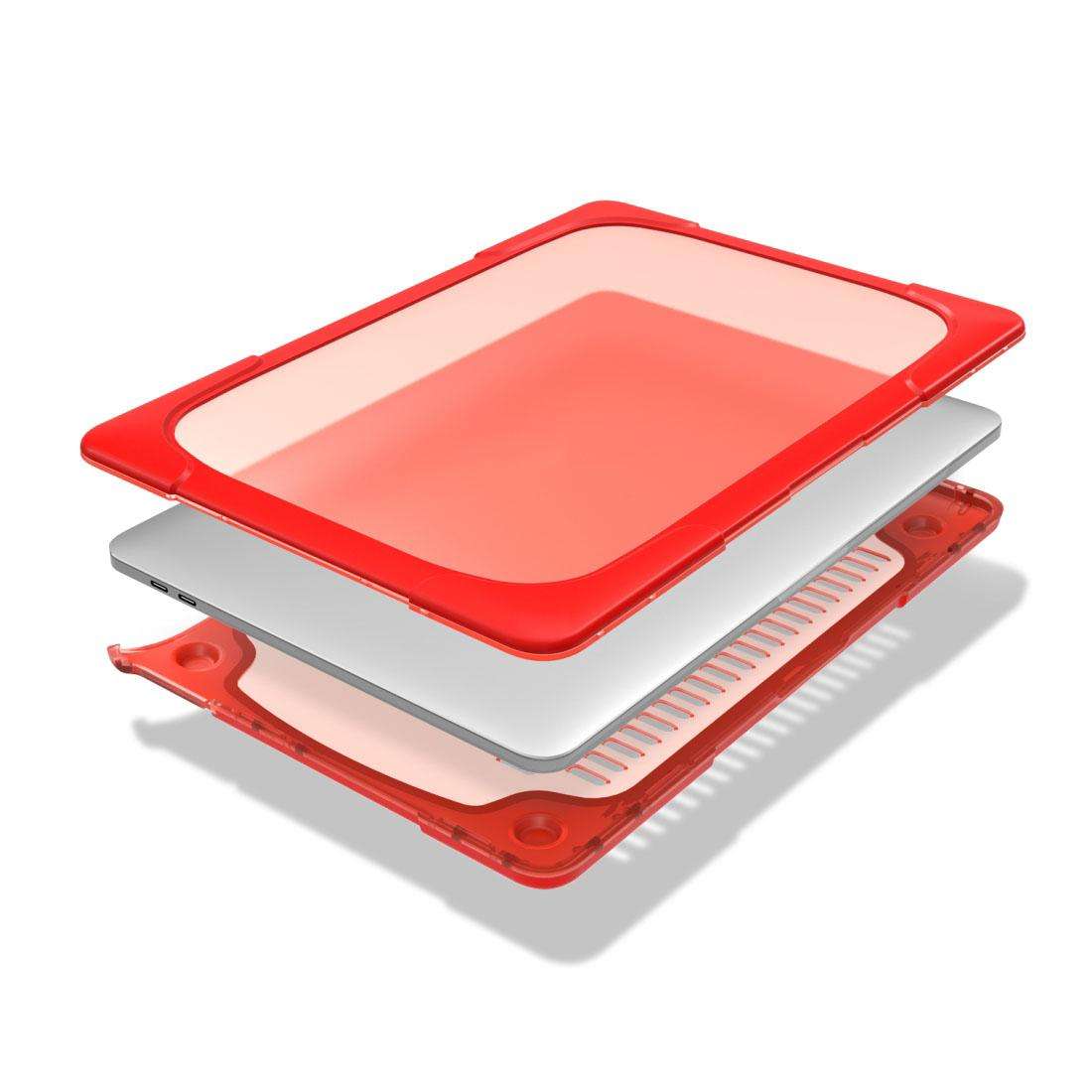 For Macbook Pro 13.3 inch (A1708) & with Touchbar (A1706) Laptop TPU + PC Folding Shockp ... (Red)