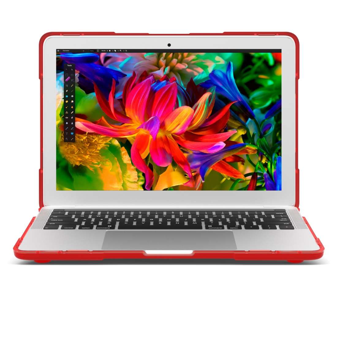 For Macbook Pro 13.3 inch (A1708) & with Touchbar (A1706) Laptop TPU + PC Folding Shockp ... (Red)