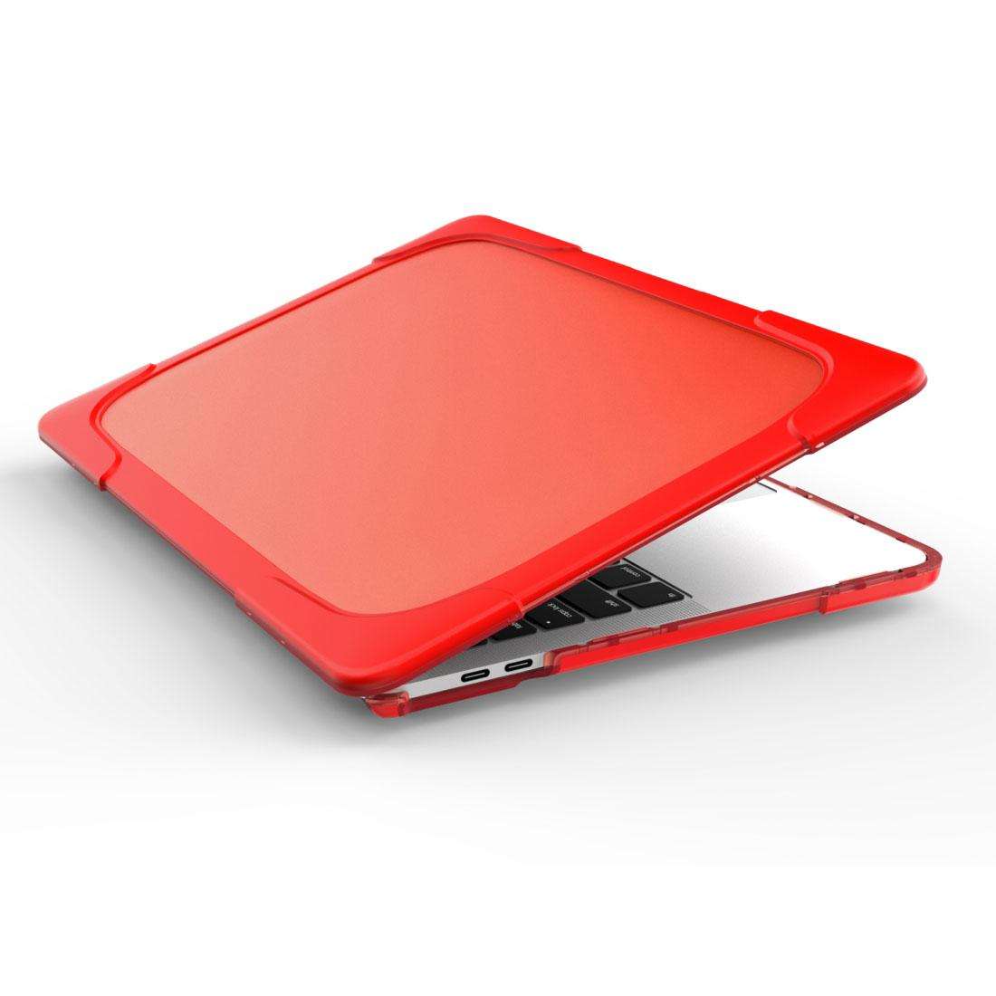 For Macbook Pro 13.3 inch (A1708) & with Touchbar (A1706) Laptop TPU + PC Folding Shockp ... (Red)