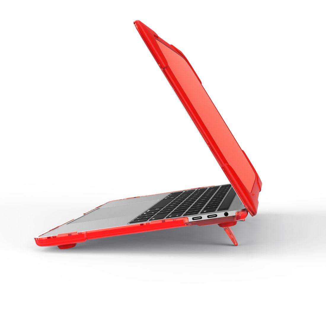 For Macbook Pro 13.3 inch (A1708) & with Touchbar (A1706) Laptop TPU + PC Folding Shockp ... (Red)