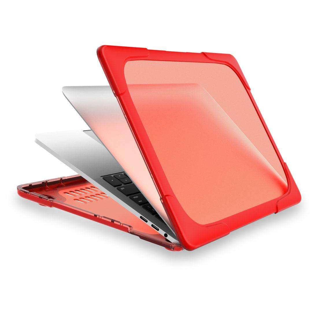 For Macbook Pro 13.3 inch (A1708) & with Touchbar (A1706) Laptop TPU + PC Folding Shockp ... (Red)