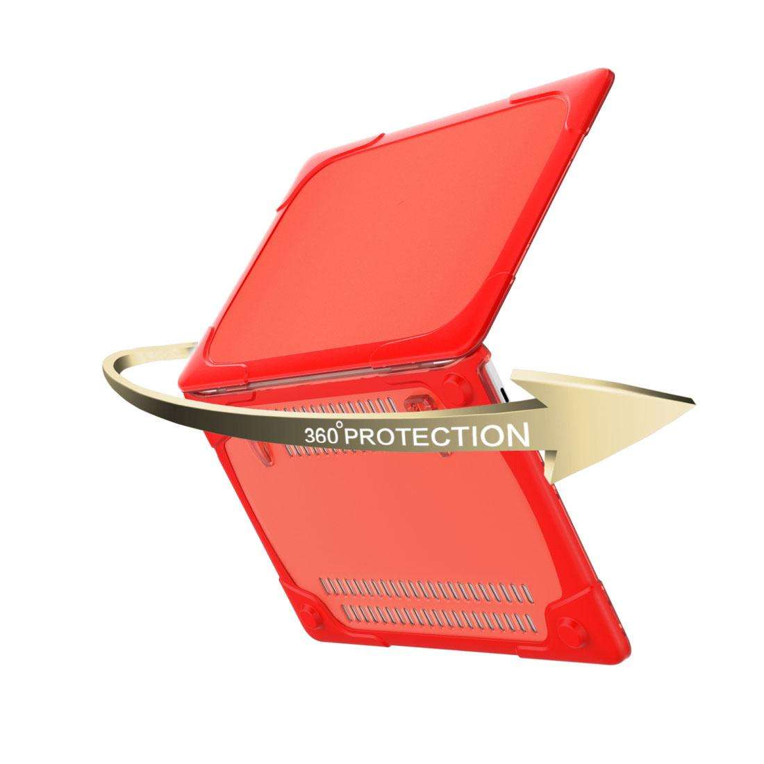 For Macbook Pro 13.3 inch (A1708) & with Touchbar (A1706) Laptop TPU + PC Folding Shockp ... (Red)