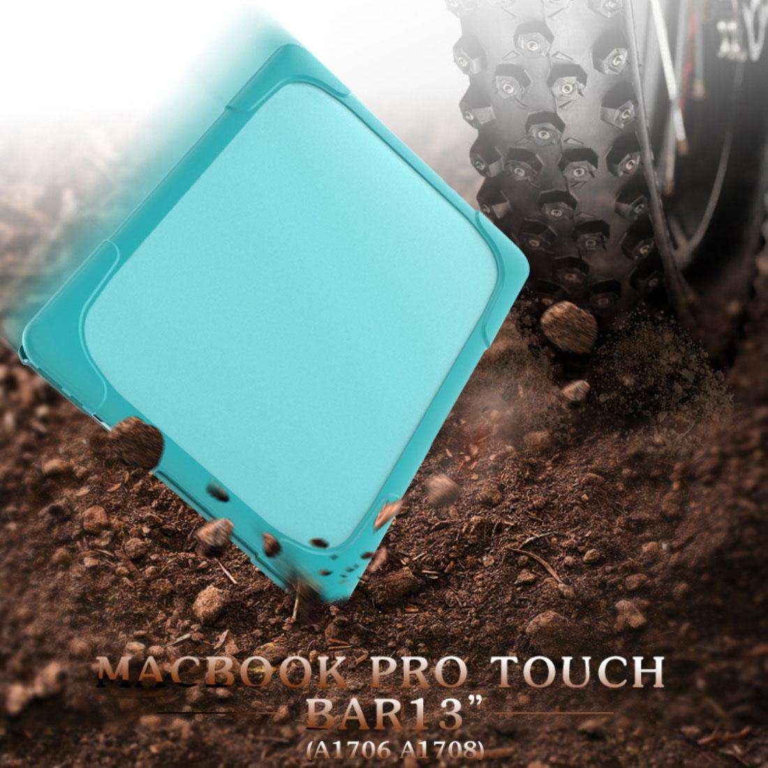 For Macbook Pro 13.3 inch (A1708) & with Touchbar (A1706) Laptop TPU + PC Folding ... (Baby Blue)