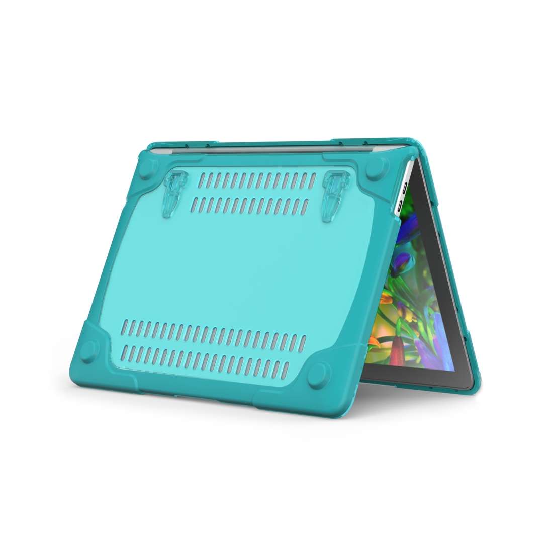 For Macbook Pro 13.3 inch (A1708) & with Touchbar (A1706) Laptop TPU + PC Folding ... (Baby Blue)