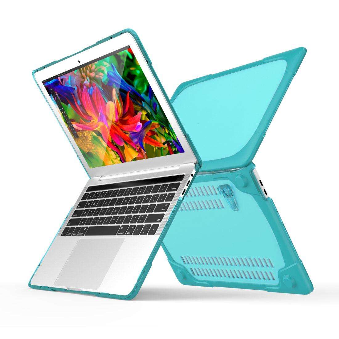 For Macbook Pro 13.3 inch (A1708) & with Touchbar (A1706) Laptop TPU + PC Folding ... (Baby Blue)