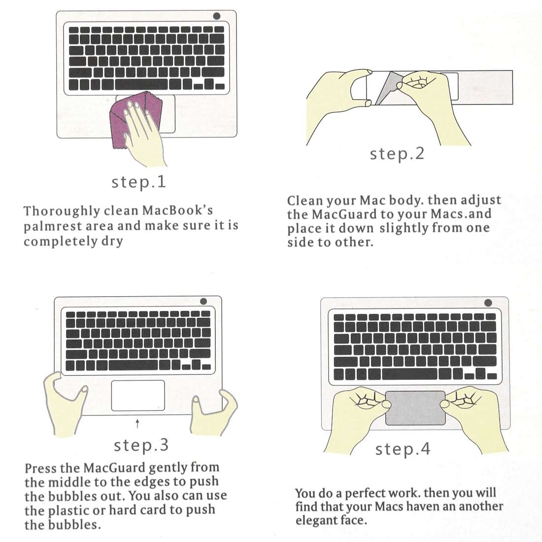 Palm & Trackpad Protector Sticker for MacBook Pro 13 (A1706 / A1708 / A1989 / A2159)(Grey)