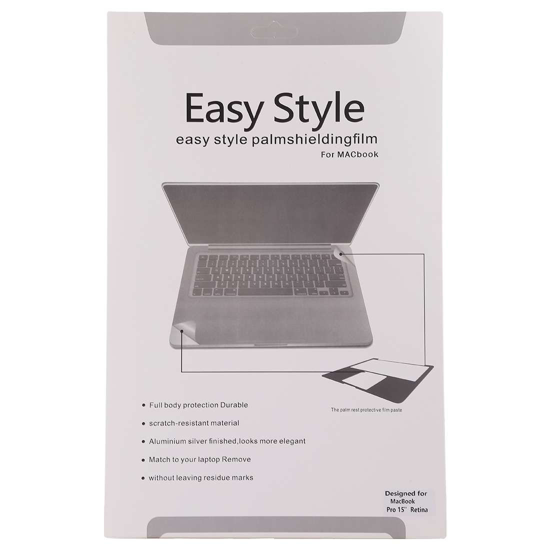 Palm & Trackpad Protector Full Sticker for MacBook Pro 15 Retina (A1398) (Silver)