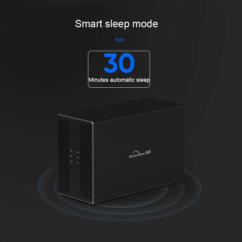 Blueendless Type-C / USB-C Interface 3.5 inch 2 Bay RAID Combination Array HDD External Enclosure (E