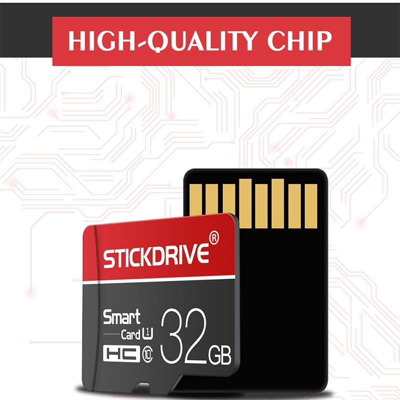 STICKDRIVE 64GB U3 White Line Red and Black TF(Micro SD) Memory Card