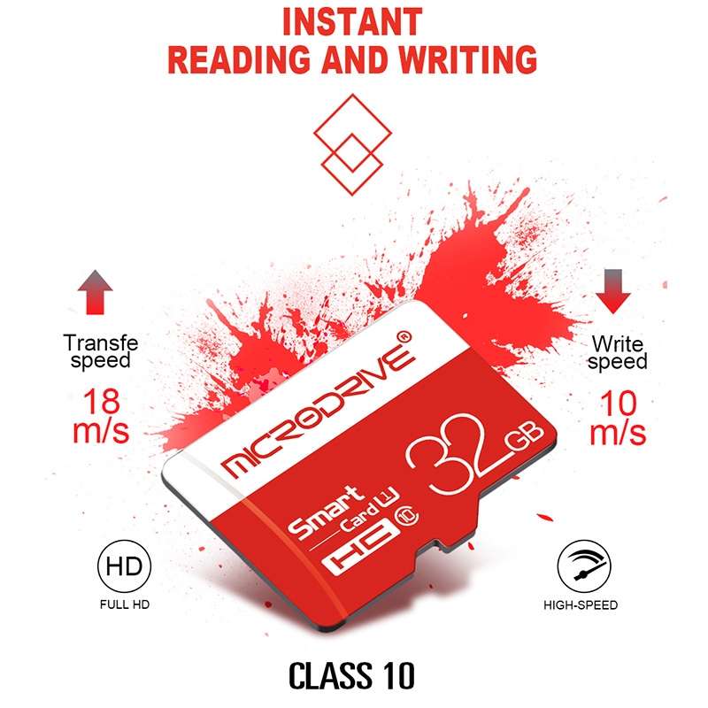 Microdrive128GB Class 10 High Speed Class 10 Micro SD(TF) Memory Card
