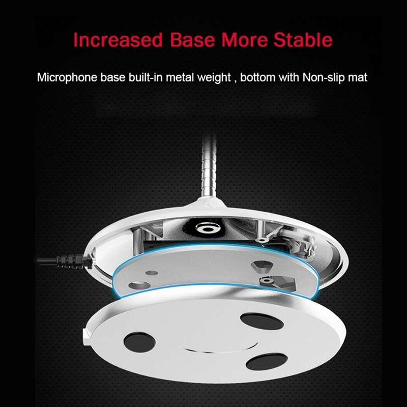 BK Desktop Gooseneck Adjustable USB Wired Audio Microphone, Built-in Sound Card