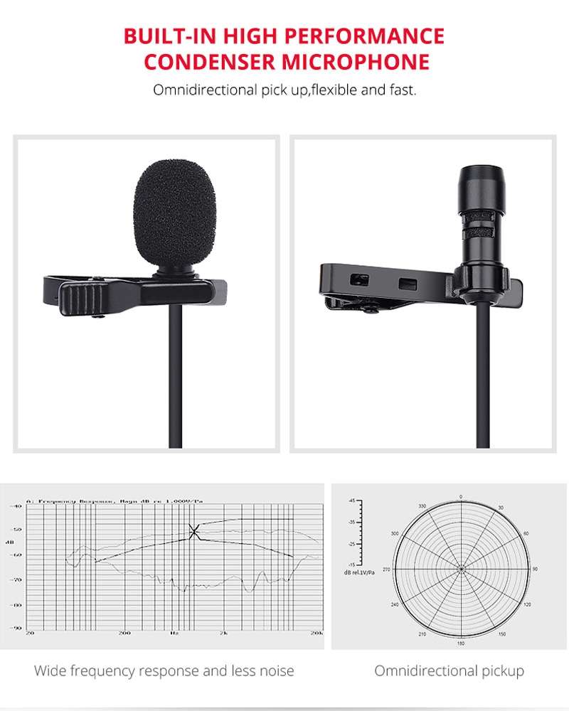 YELANGU YLG9926B MY2 Mini Lavalier Microphone for Mobile Phones / Tablets / Digital Ca ... (Black)