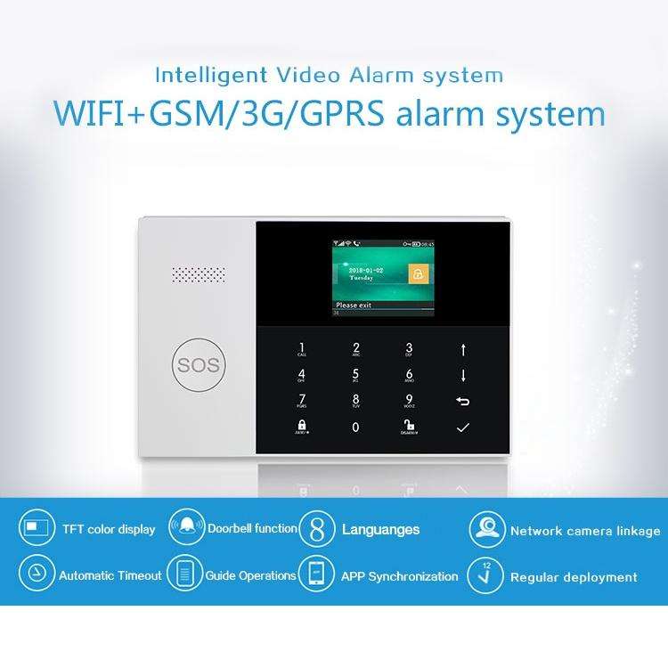 PG-105-GSM GSM/GPRS + WiFi Intelligent Alarm System with Touch Keypad & LCD Screen & RFID Function,