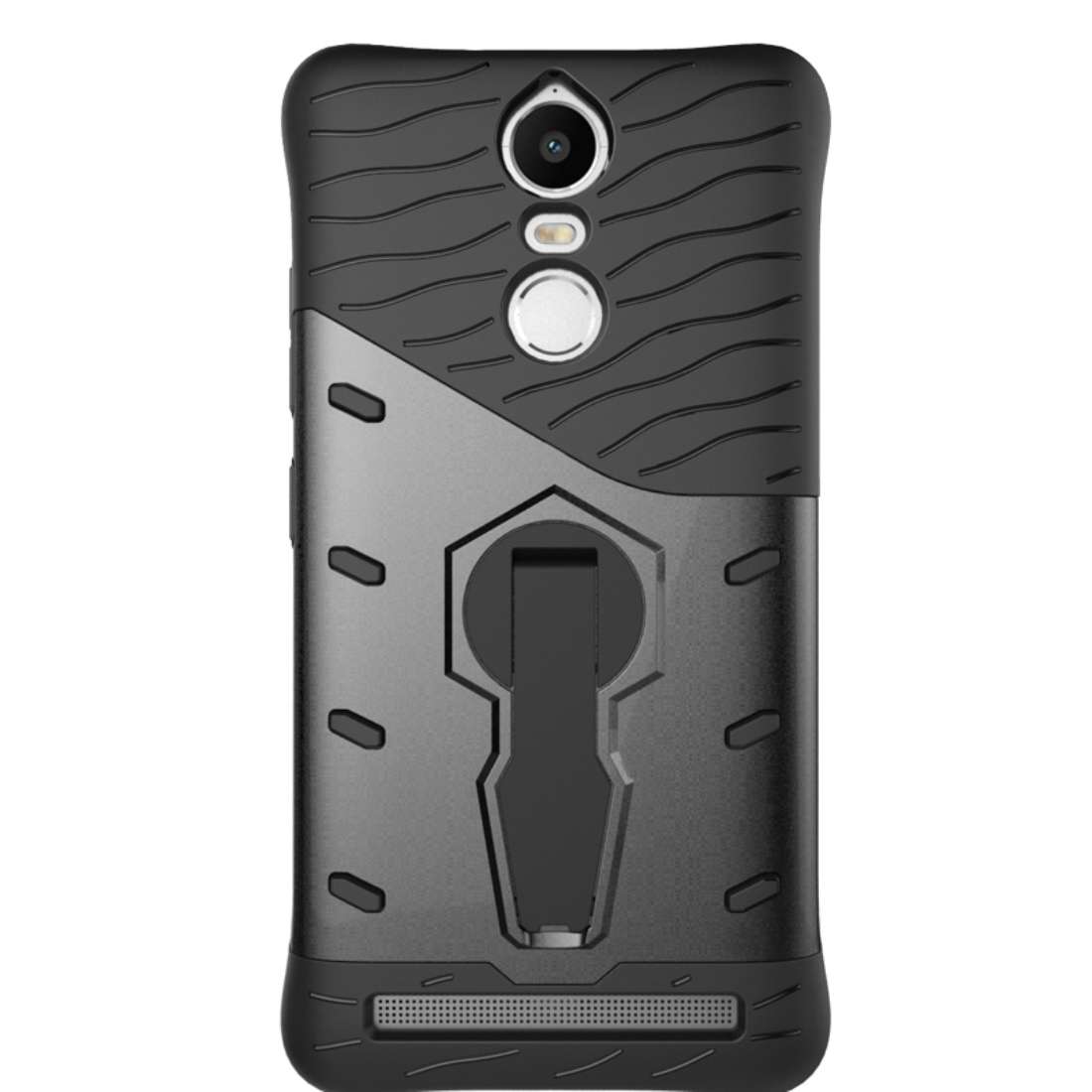 For Lenovo K5 Note Shock-Resistant 360 Degree Spin Tough Armor TPU+PC Combination Case ... (Black)