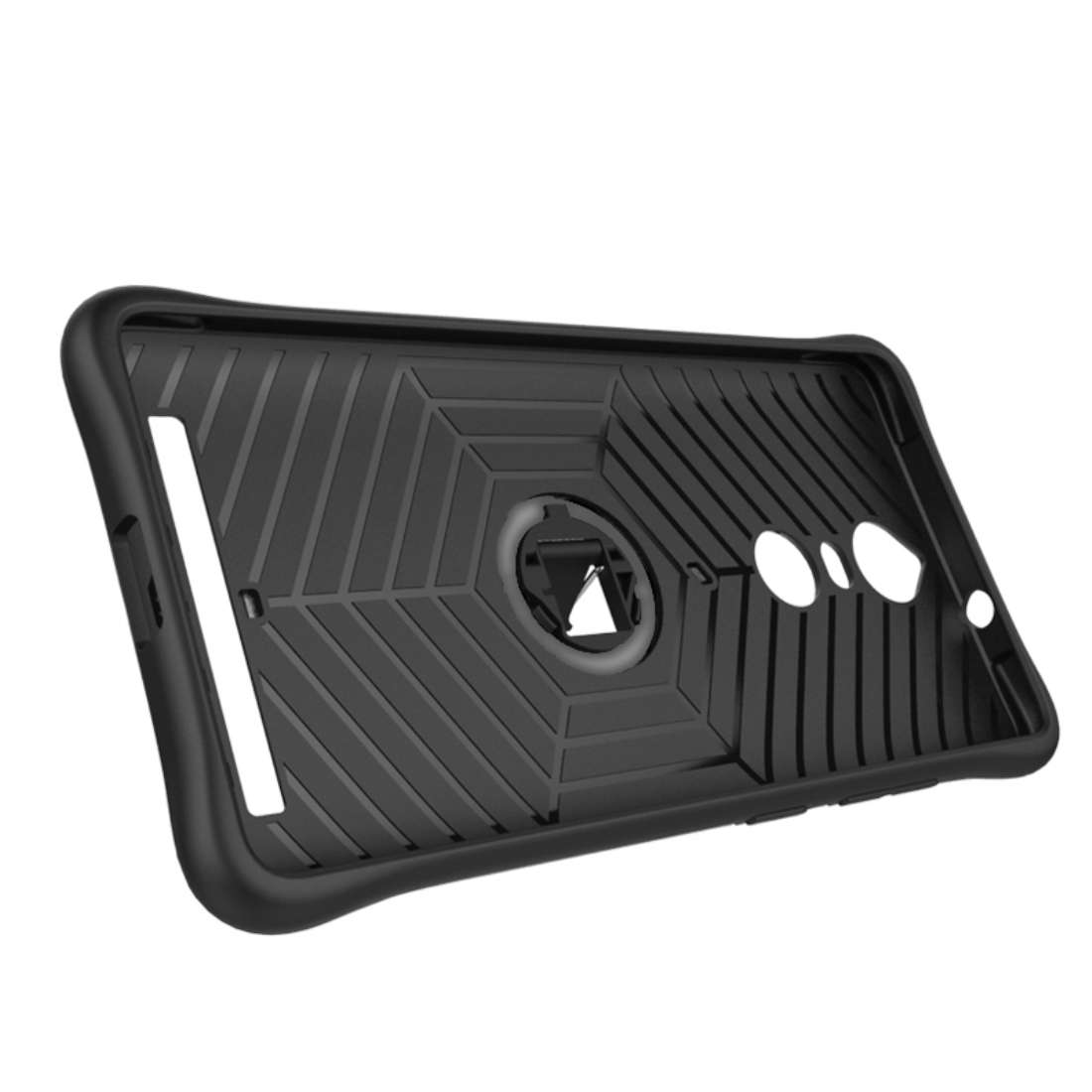 For Lenovo K5 Note Shock-Resistant 360 Degree Spin Tough Armor TPU+PC Combination Case ... (Black)