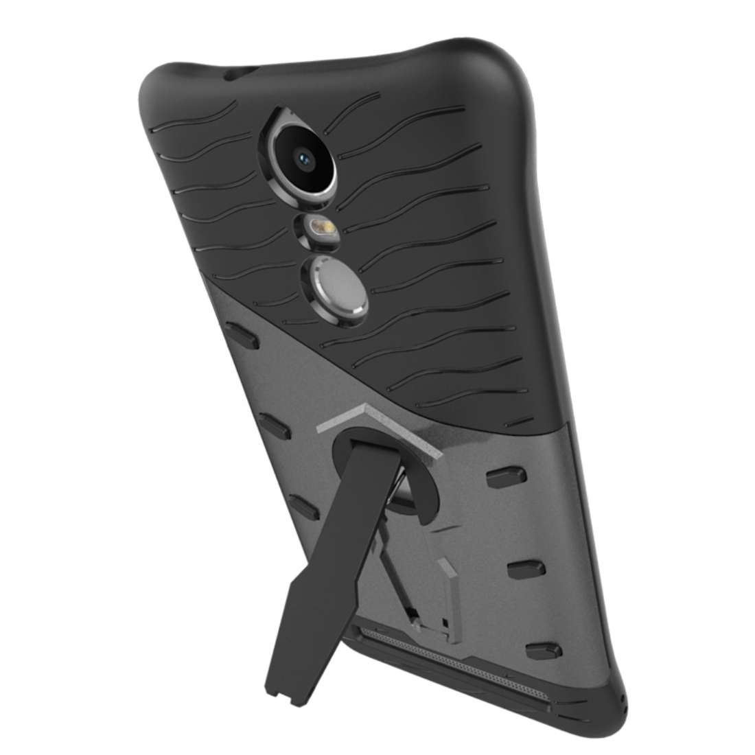 For Lenovo K5 Note Shock-Resistant 360 Degree Spin Tough Armor TPU+PC Combination Case ... (Black)