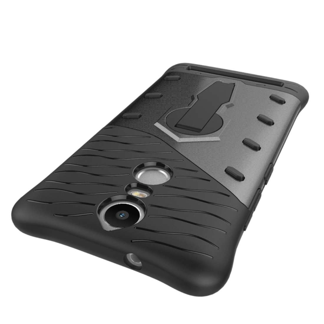 For Lenovo K5 Note Shock-Resistant 360 Degree Spin Tough Armor TPU+PC Combination Case ... (Black)