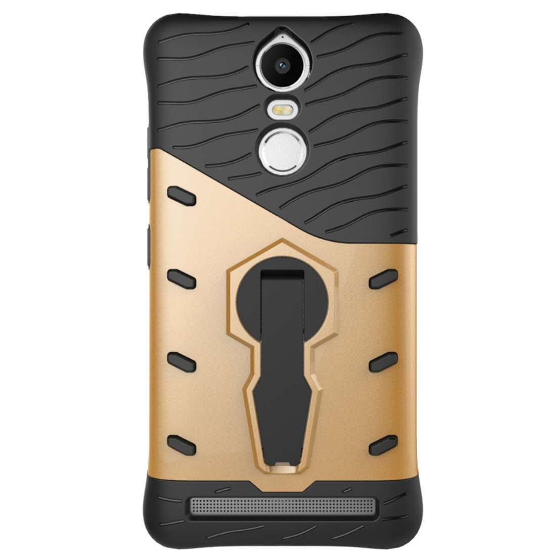 For Lenovo K5 Note Shock-Resistant 360 Degree Spin Tough Armor TPU+PC Combination Case ... (Gold)