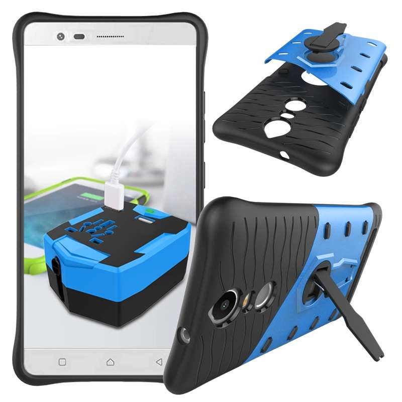For Lenovo K5 Note Shock-Resistant 360 Degree Spin Tough Armor TPU+PC Combination Case ... (Blue)