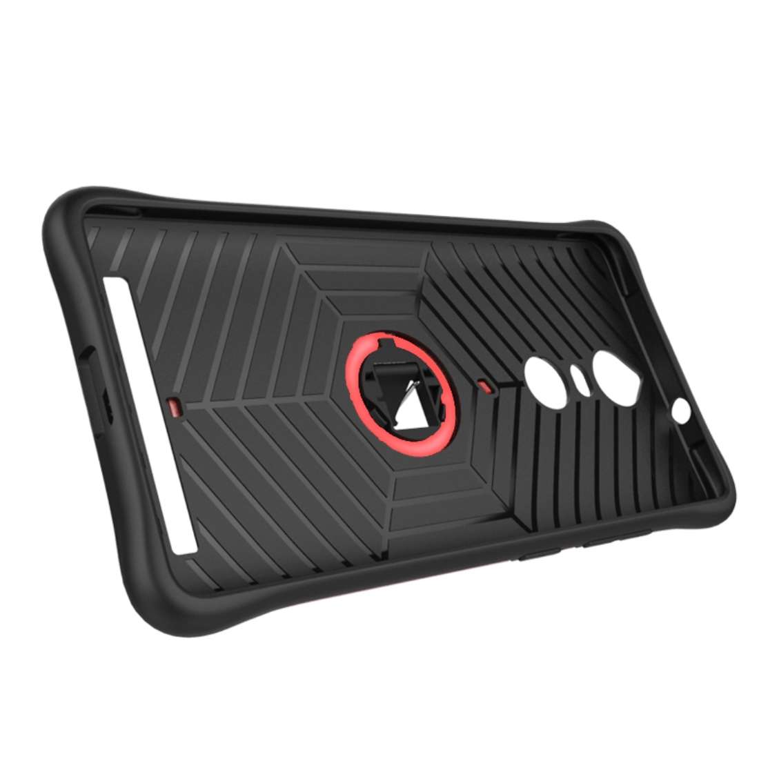For Lenovo K5 Note Shock-Resistant 360 Degree Spin Tough Armor TPU+PC Combination Case w ... (Red)
