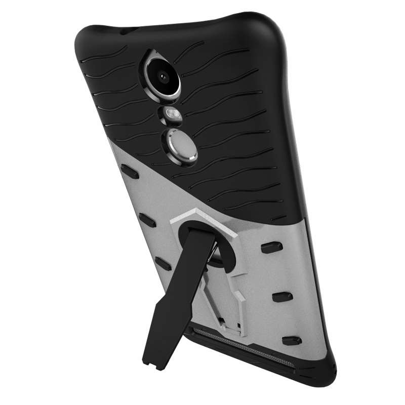 For Lenovo K5 Note Shock-Resistant 360 Degree Spin Tough Armor TPU+PC Combination Cas ... (Silver)